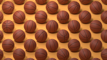 basketball pattern on orange background.
