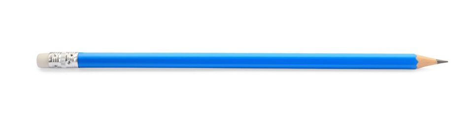 One sharp graphite pencil isolated on white