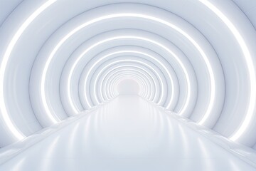 abstract white tunnel with light