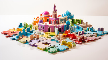 Architectural arrangement of colorful and uniquel
