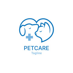 Petcare logo vector, cat dog petcare