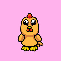 Cute chick mascot cartoon 