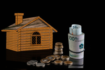 House with Colombian pesos, bills, coins, economy, finances, savings, investments, business, banks, companies, Colombia