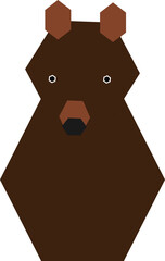 多角形で作った熊のイラスト