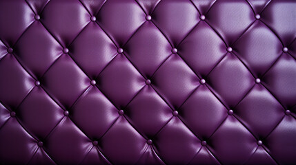 texture of genuine leather with purple rhombic stitching. AI Generative.