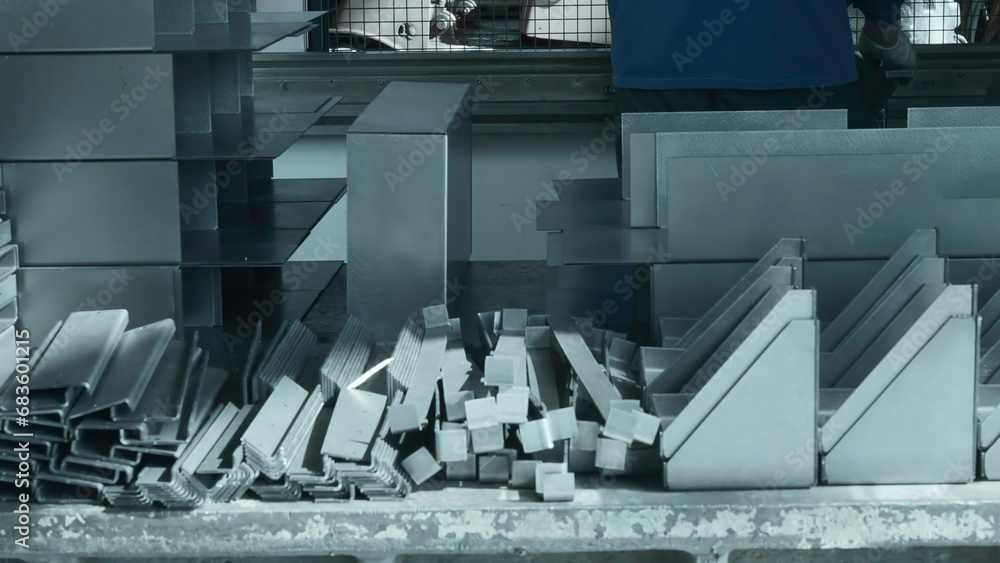 Aufkleber metal parts for assembly of factory machine. creative. a lot of parts for assembling factory machine