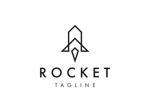 modern rocket line logo design