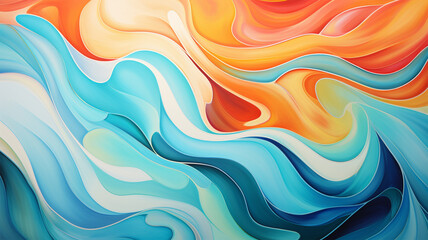 Wave Colorful Background. Generative AI