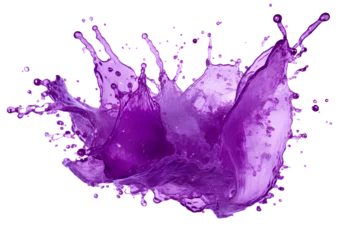 Foto op Canvas powerful explosion of splash purple water, white lighting on white isolated background © sirirat
