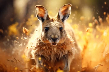 Zelfklevend Fotobehang high speed kangaroo photography © Angah