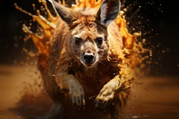 Rolgordijnen high speed kangaroo photography © Angah