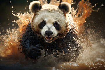 high speed photography of a panda