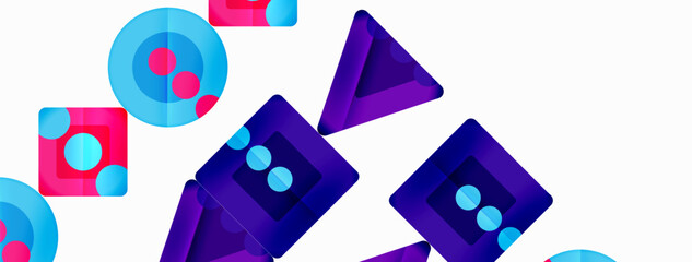 Triangles and circles abstract background for wallpaper, banner, background, card, book Illustration, landing page