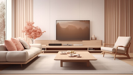 Cozy room interior with stylish furniture,  AI Generative.