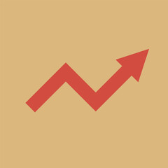 retro vintage red arrow represents investment profit rise economic grow business arrow graph profit going up - obrazy, fototapety, plakaty