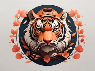 tiger head vector illustration, logo