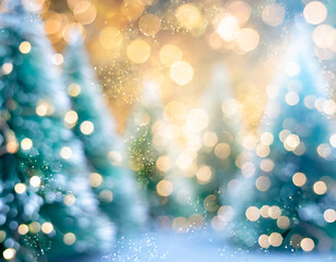 Obraz na płótnie Canvas Christmas trees background and new year greeting