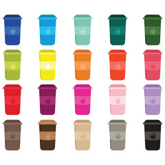 Coffee Paper Cup Set Clipart