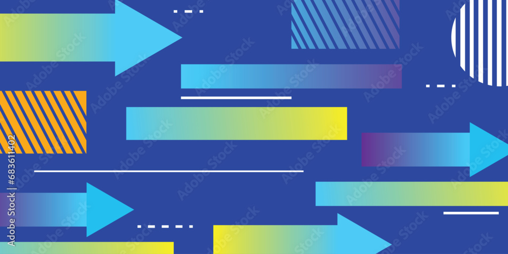 Poster digital background of arrow direction moving with speed, technology background visualization. arrow 