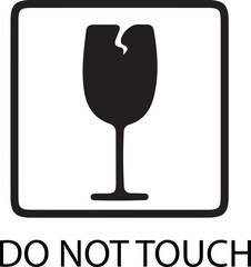 Vector cracked glass sign symbol on goods