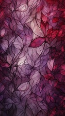 A mesmerizing mosaic of cupid's arrows intertwined with delicate lace-like patterns in shades of crimson and lavender.