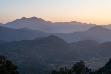 Sunset Colors in the Himalaya Hills