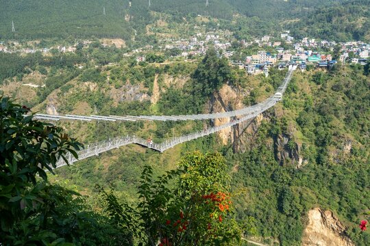 Suspension Bridge across deep Gorge