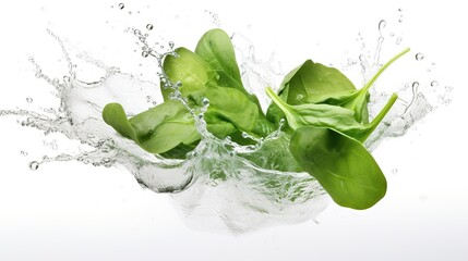 vegetables fall into the water with a splash. found on a white background onwhite background. Generative AI - obrazy, fototapety, plakaty