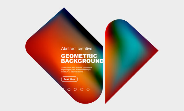 Square and triangle design with fluid gradients, abstract background
