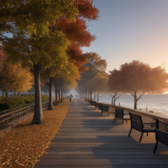 Naklejka premium Autumn, at its peak generative ai