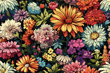 Floral Background Floral Wallpaper Floral Image Flower Background Flower Image Flower Wallpaper Illustration  - obrazy, fototapety, plakaty