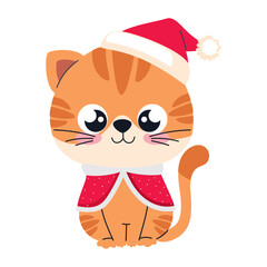 cute animal christmas cat cartoon