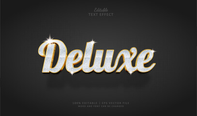 Deluxe Text effect 3d style luxury silver gold grain.  - obrazy, fototapety, plakaty