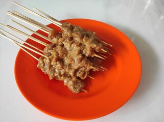 chicken satay ready to grilled 