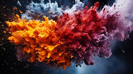 Abstract Color Explosion - Dynamic Powder Art