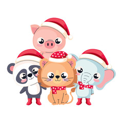 cute animals christmas design