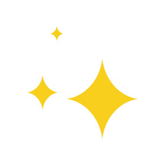 Vector yellow glitter stars twinkling sparkle icon vector illustration