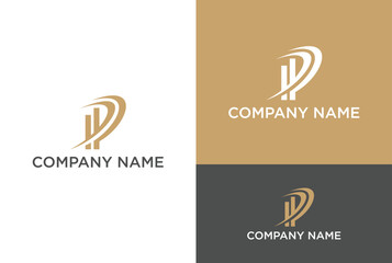 Inital P Financial Logo. Finance and Investment Development Logo