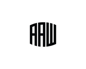 AAW logo design vector template