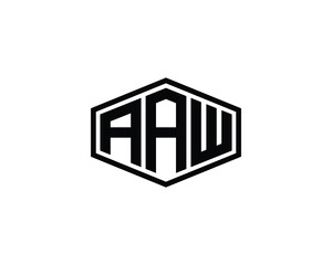 AAW logo design vector template