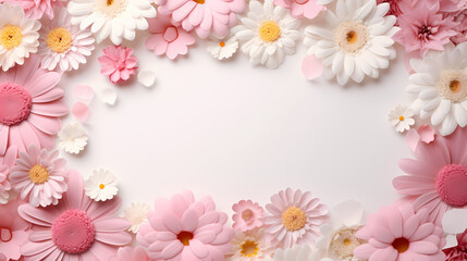 Naklejka na ściany i meble Mother's Day frame background, decorative material, PPT background, flowers background