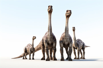 giant brochiosaurus isolated on white, hyper realistic illustration.
