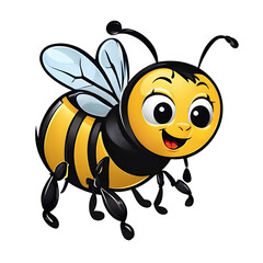 Bee Icon Cartoon with transparent background
