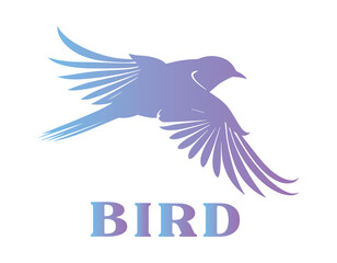 bird logo, freedom, bird gradient icon, vector illustration isolated on white background