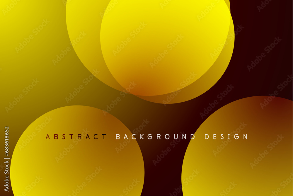 Poster abstract tech circles vector background, technology digital bubbles