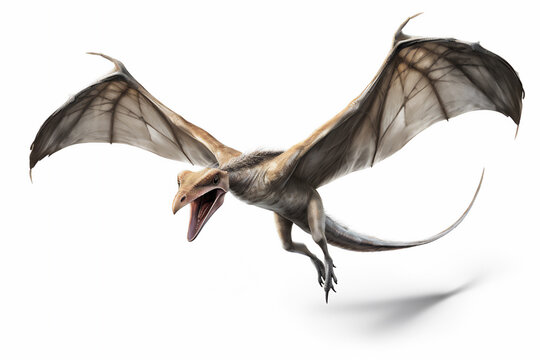 pteranodon isolated on white, full body, hyper realistic