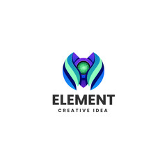 Vector Logo Illustration Element Gradient Colorful Style
