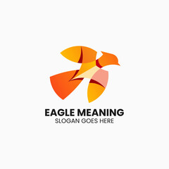 Vector Logo Illustration Eagle Gradient Colorful Style