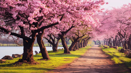 Naklejka premium spring in the park