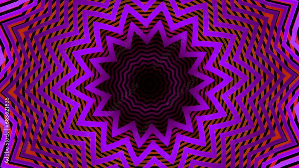 Poster animation with star shape appearing in the center. design. moving figure with sharp angles.